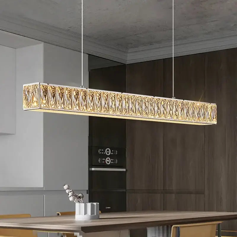 Modern golden crystal chandelier led dining room pendant light