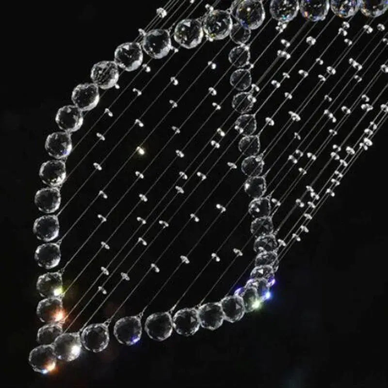 Luxurious cascading glass crystal chandelier for villa hall stairs