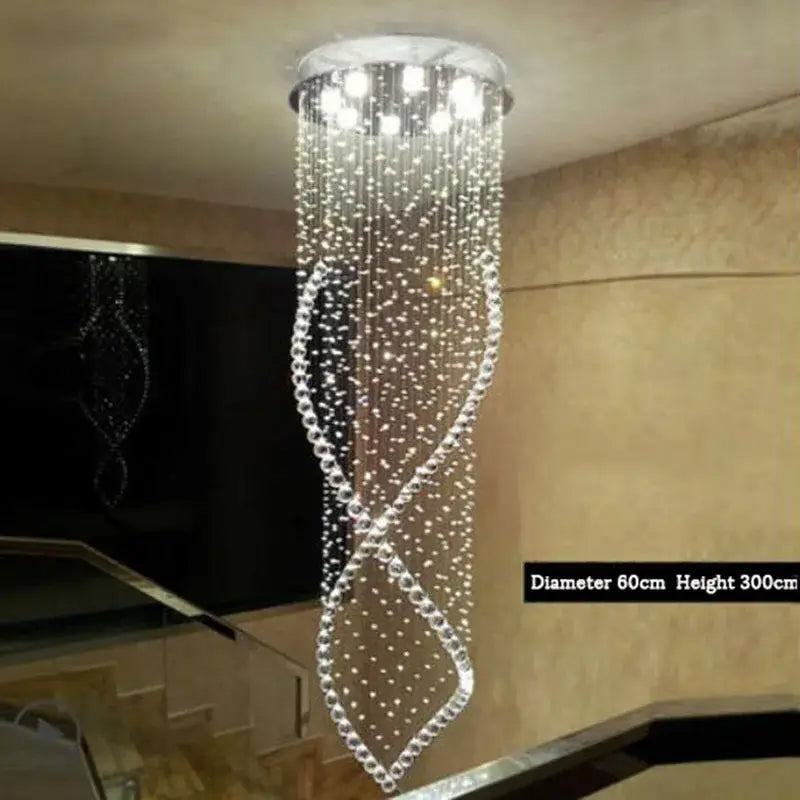 Luxurious cascading glass crystal chandelier for villa hall stairs