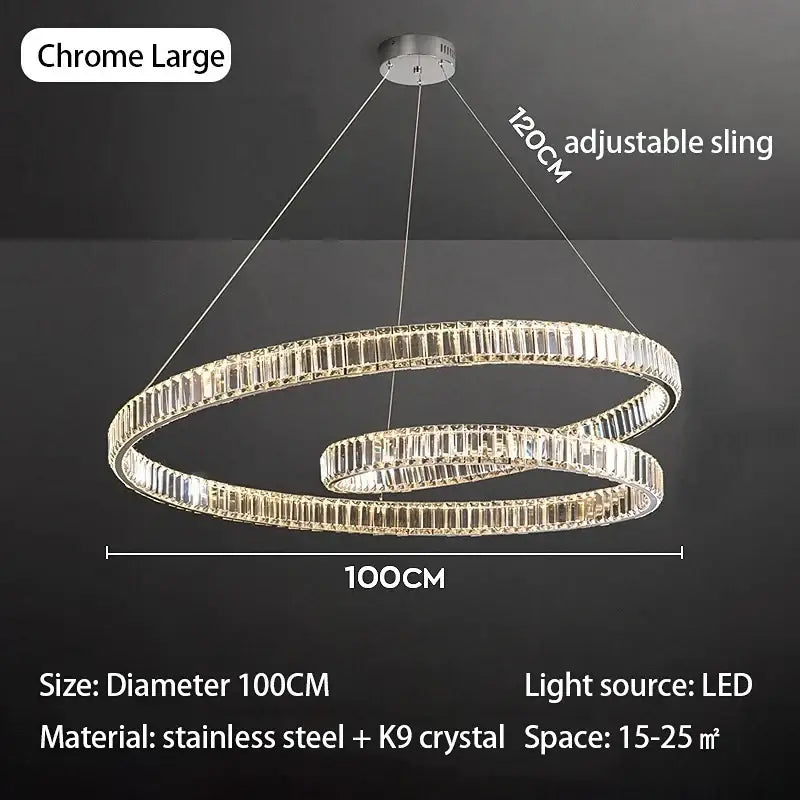 Modern gold crystal chandelier led light fixture dining room