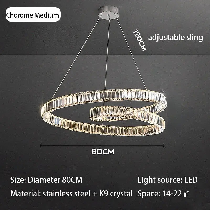 Modern gold crystal chandelier led light fixture dining room