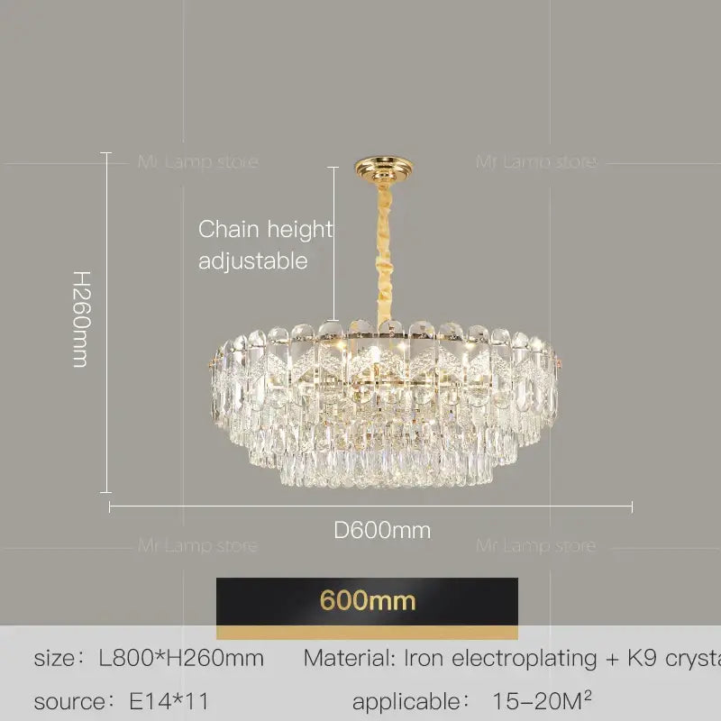 Modern luxury gold decorbites crystal chandelier dining room light