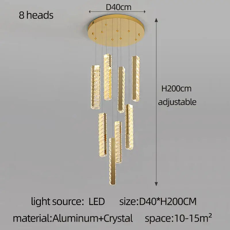 Modern golden decorbites crystal chandelier led dining room light