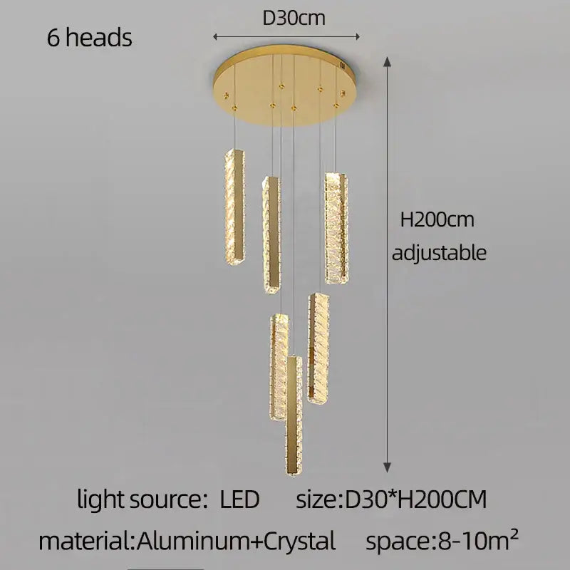 Modern golden decorbites crystal chandelier led dining room light