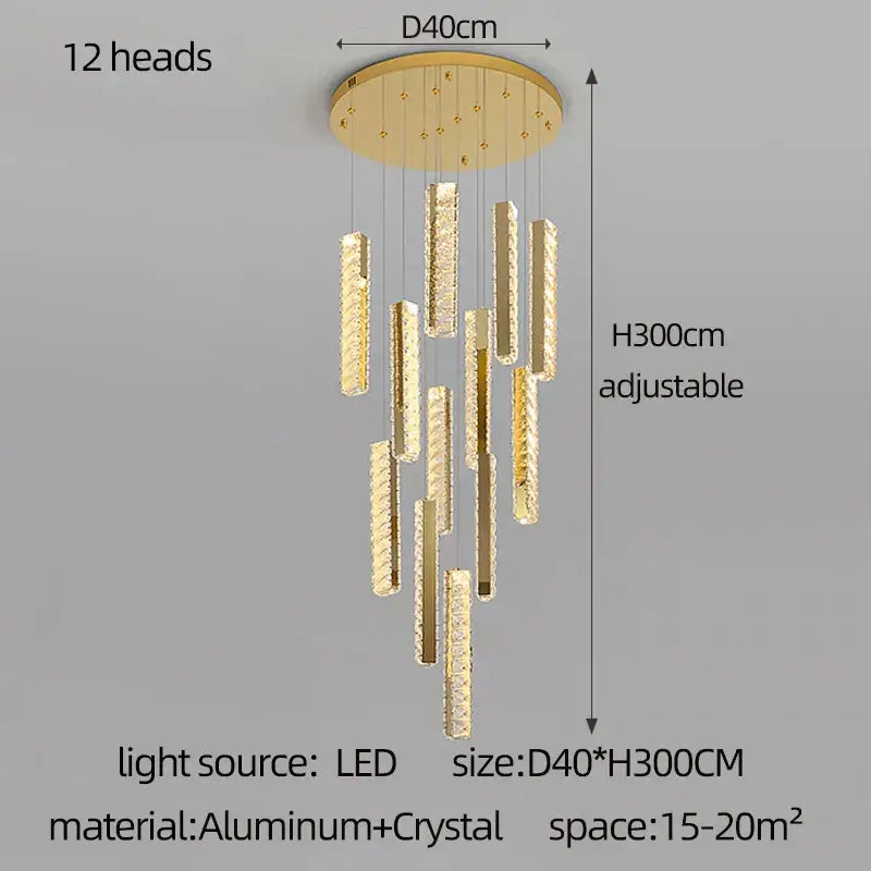 Modern golden decorbites crystal chandelier led dining room light
