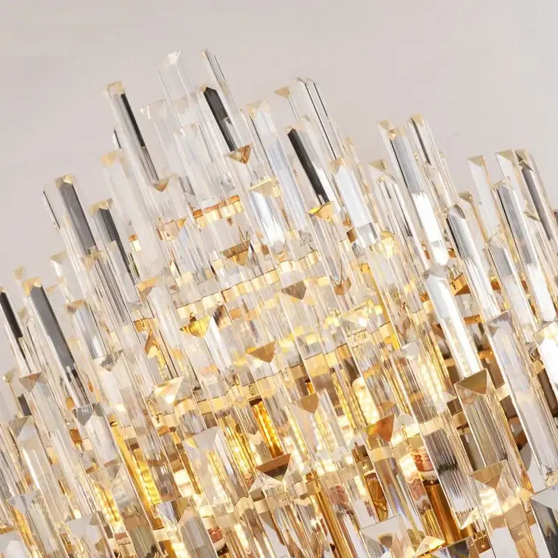 Modern gold tiered decorbites crystal chandelier living room pendant light