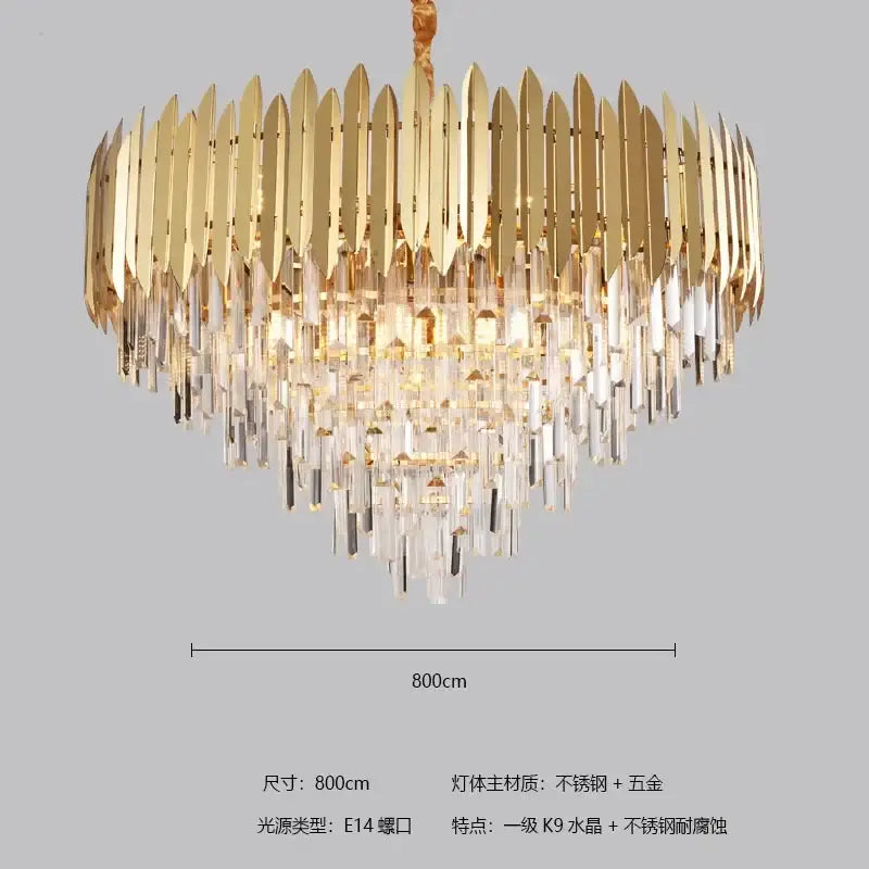 Modern gold tiered decorbites crystal chandelier living room pendant light