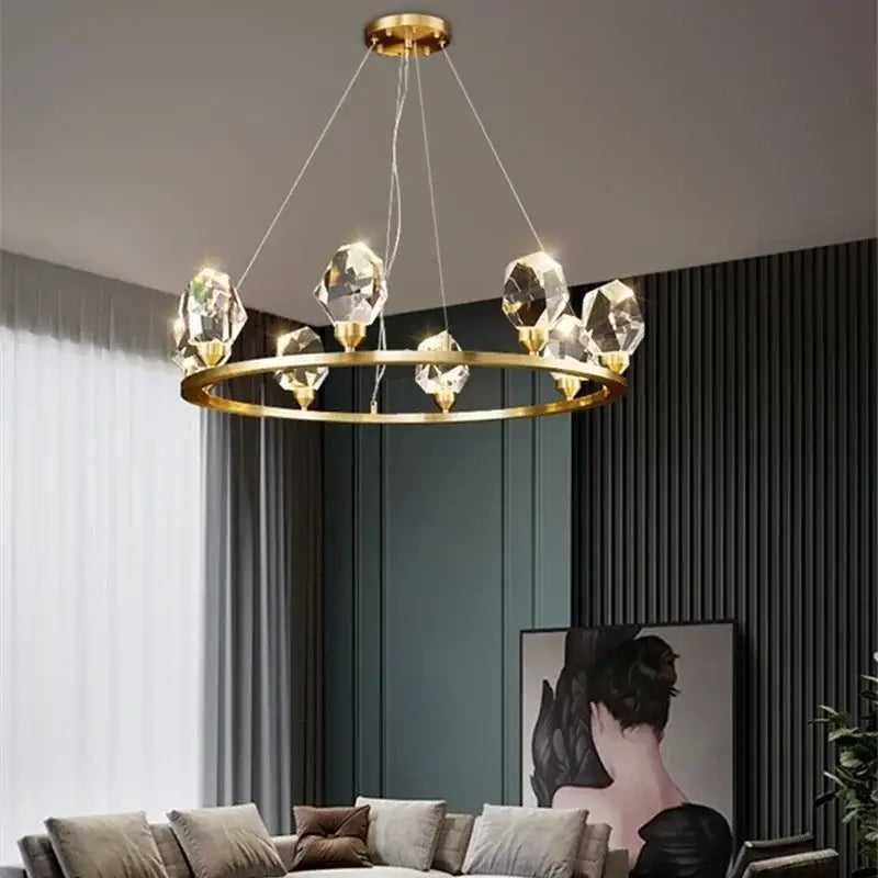 Modern gold decorbites crystal chandelier led dining room pendant lights