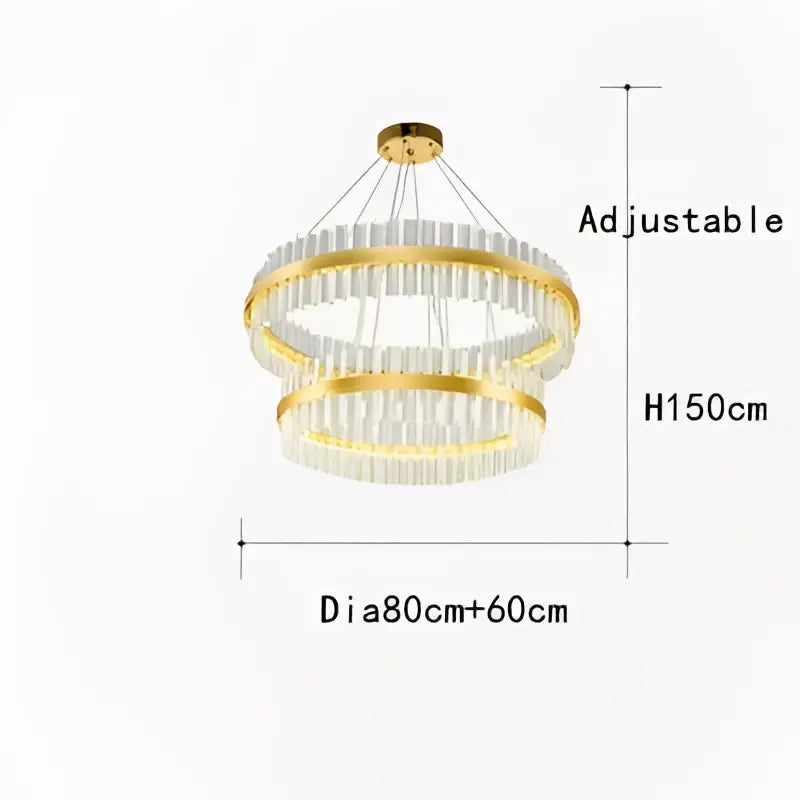 Modern gold crystal led ring chandelier for dining room