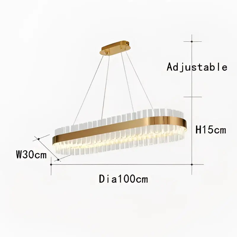 Modern gold crystal led ring chandelier for dining room
