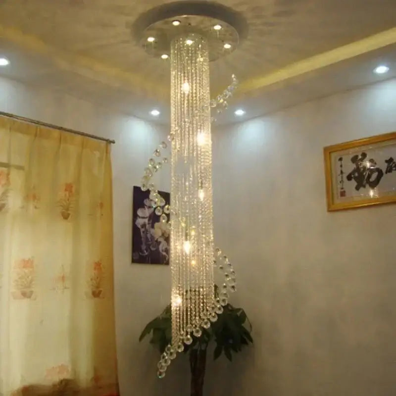 Elegant spiral tiered decorbites crystal chandelier for living room