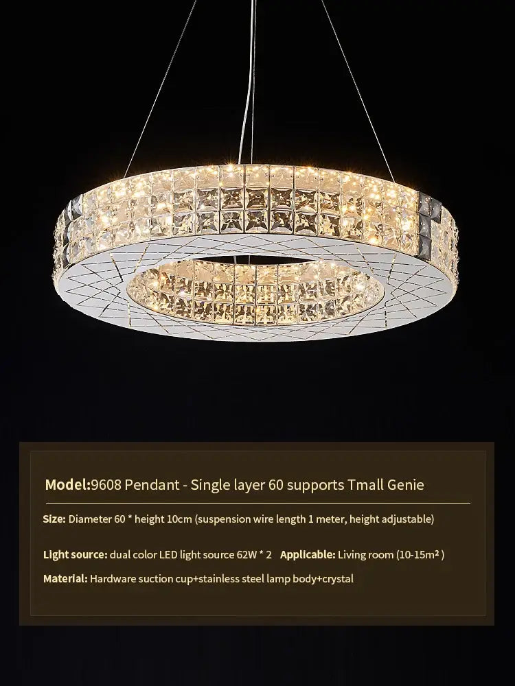 Modern gold double tier decorbites crystal chandelier living room light