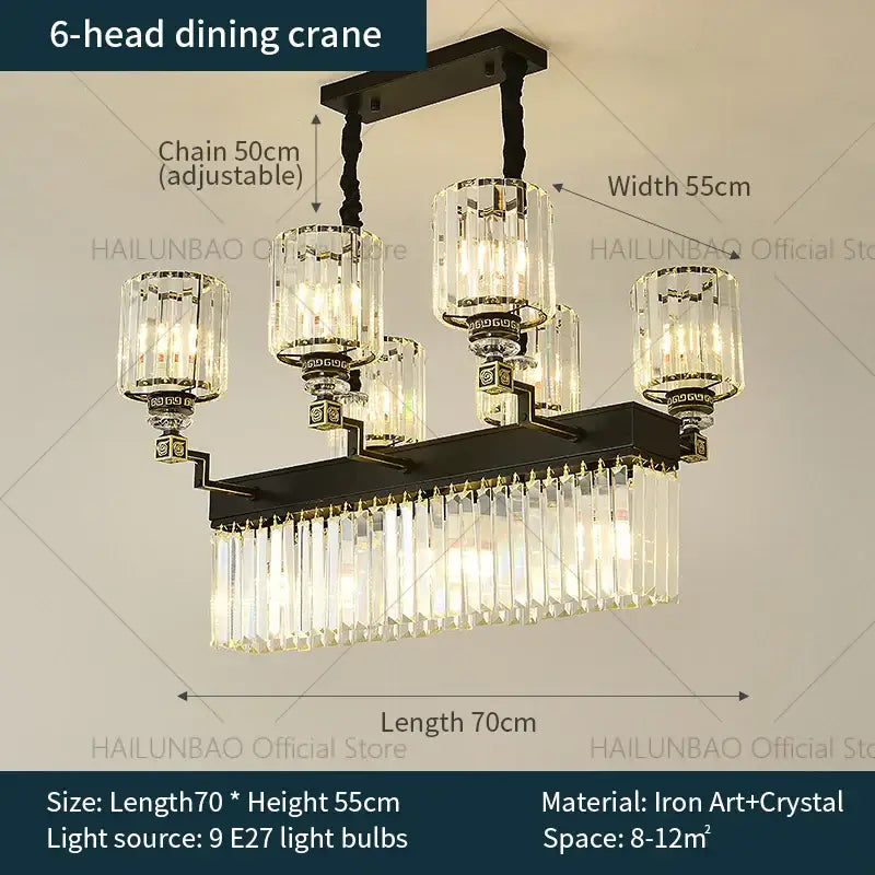 Decorbites crystal chandelier light black & gold dining room luxury