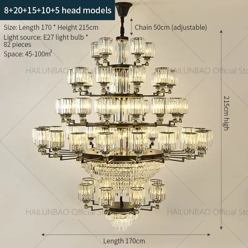 Decorbites crystal chandelier light black & gold dining room luxury
