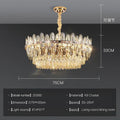 Modern chrome oval crystal chandelier light for dining room