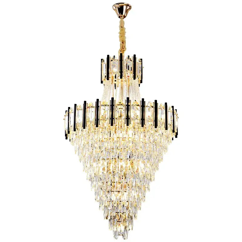Luxury black & gold decorbites crystal chandelier light living room