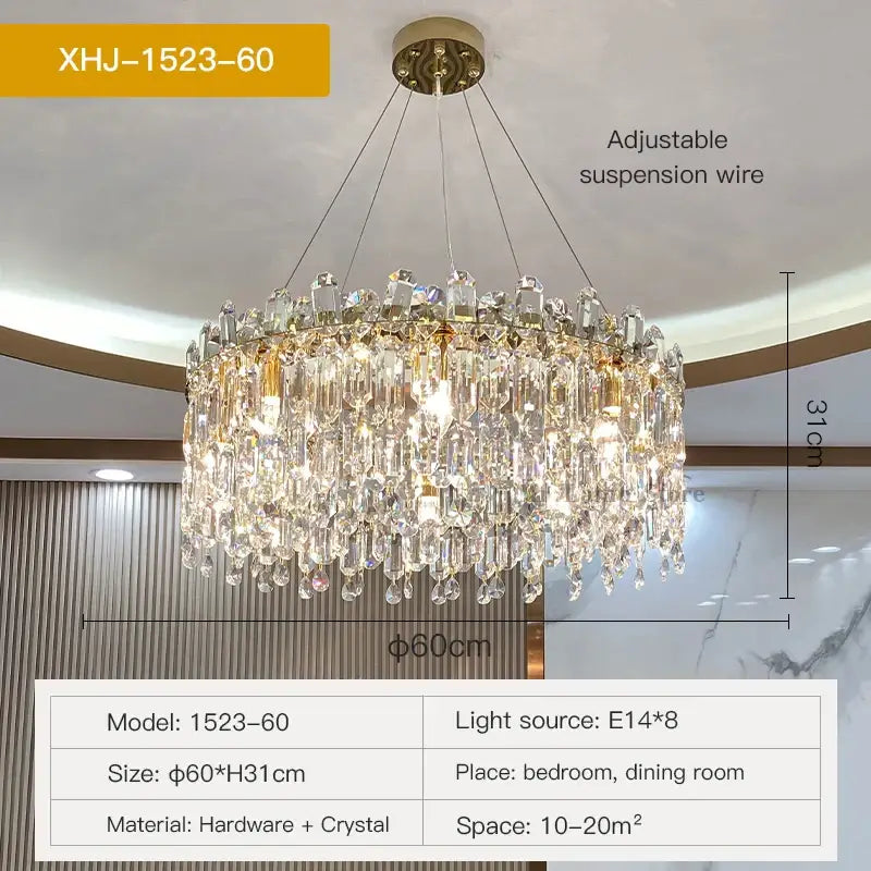 Luxe gold decorbites crystal chandelier living room hanging light