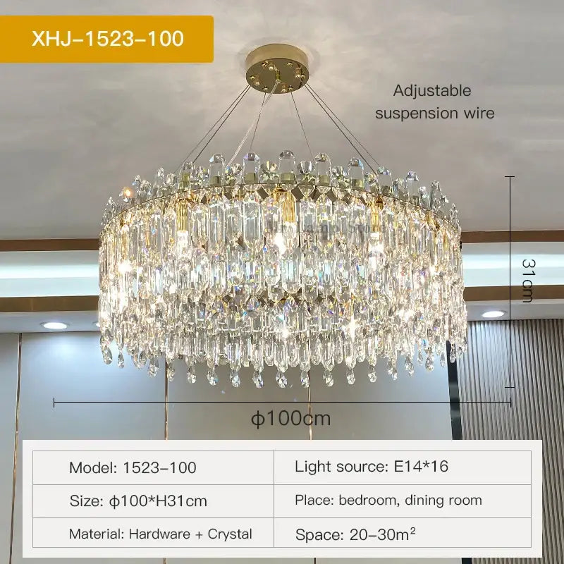 Luxe gold decorbites crystal chandelier living room hanging light
