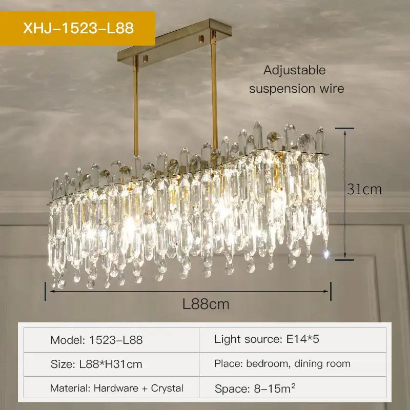 Luxe gold decorbites crystal chandelier living room hanging light