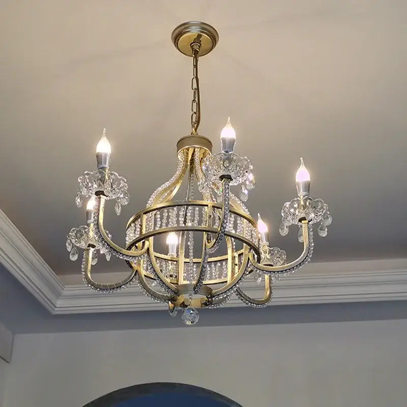 Antique silver decorbites crystal chandelier bedroom pendant light