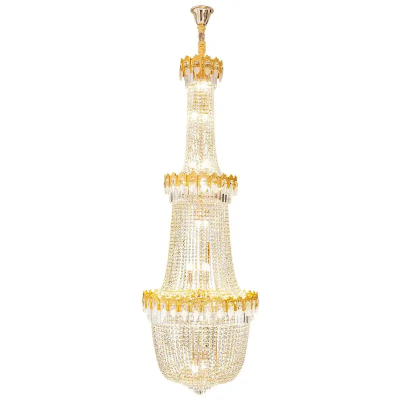 Luxury gold decorbites crystal chandelier for living room stairwell