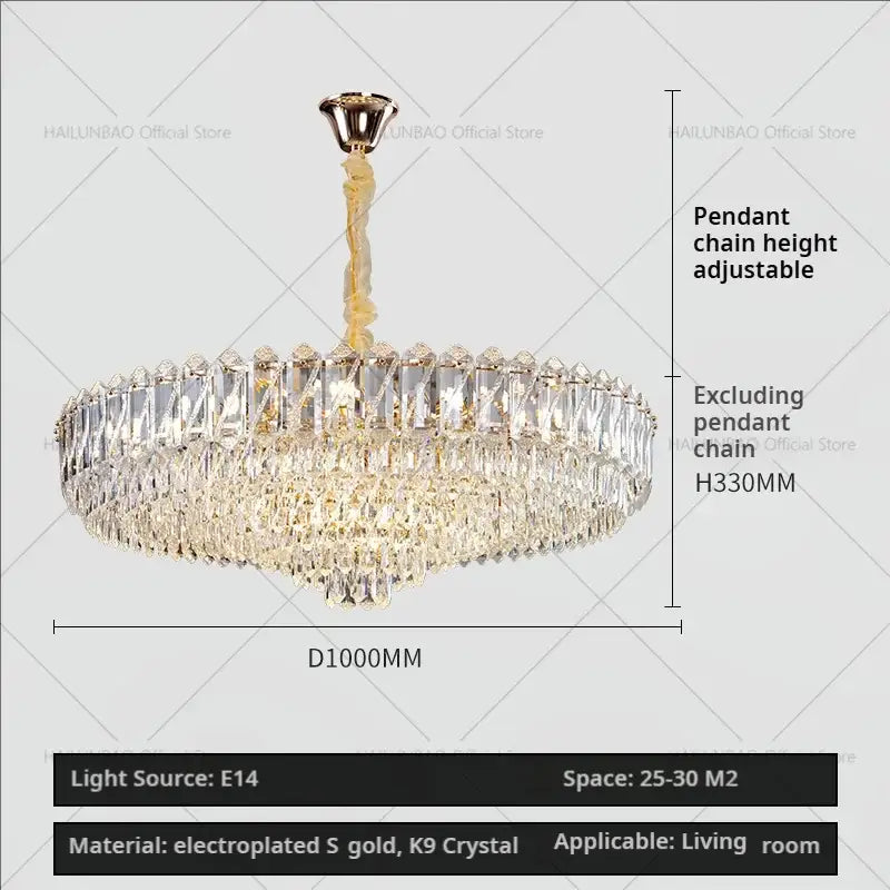 French luxury chrome decorbites crystal chandelier dining room light