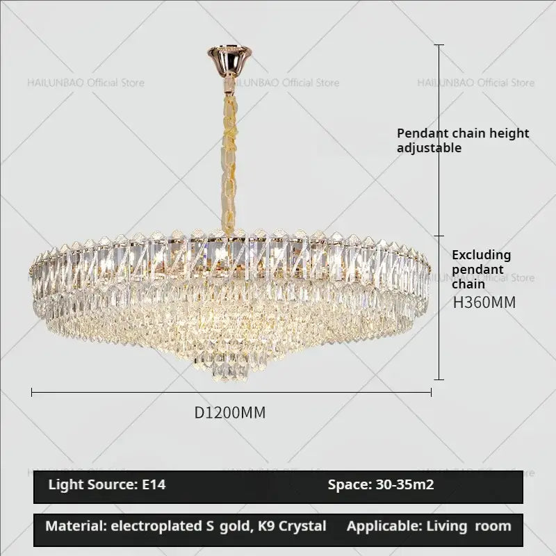 French luxury chrome decorbites crystal chandelier dining room light