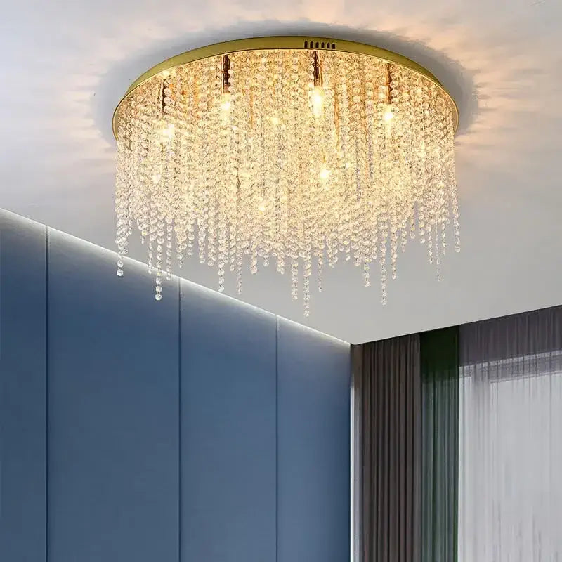 Luxury gold square decorbites crystal chandelier for living room