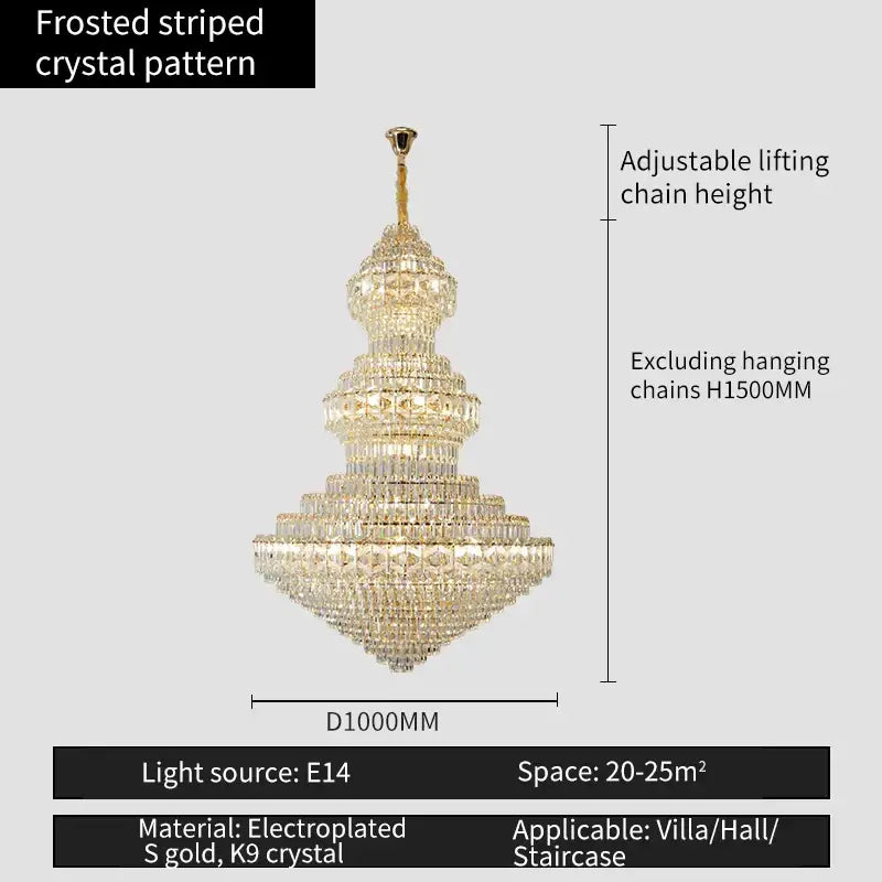 Luxury gold & emerald decorbites crystal chandelier living room light