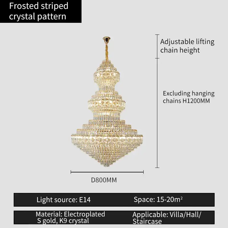 Luxury gold & emerald decorbites crystal chandelier living room light