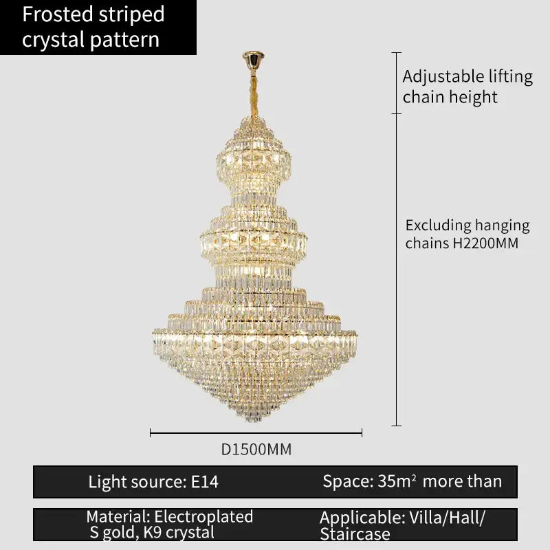 Luxury gold & emerald decorbites crystal chandelier living room light