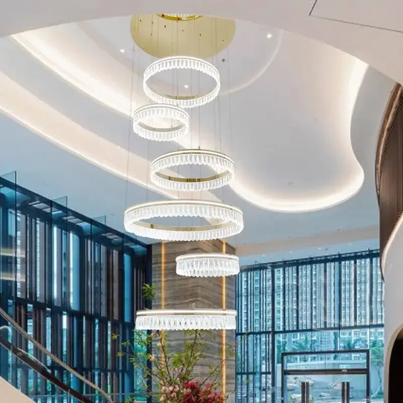 Decorbites crystal chandelier modern gold tiered light for living room