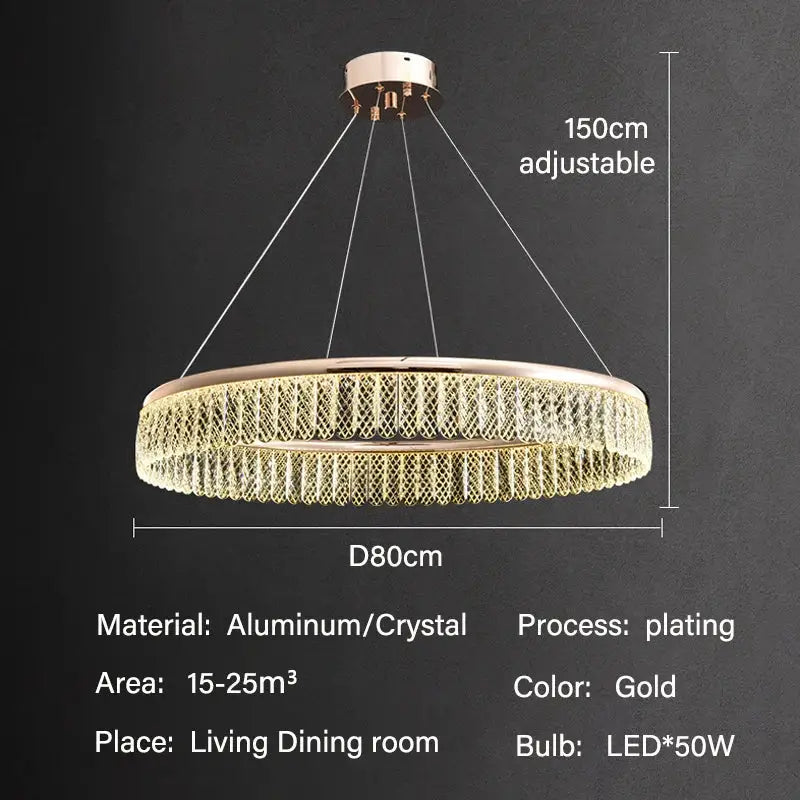 Decorbites crystal chandelier modern gold tiered light for living room