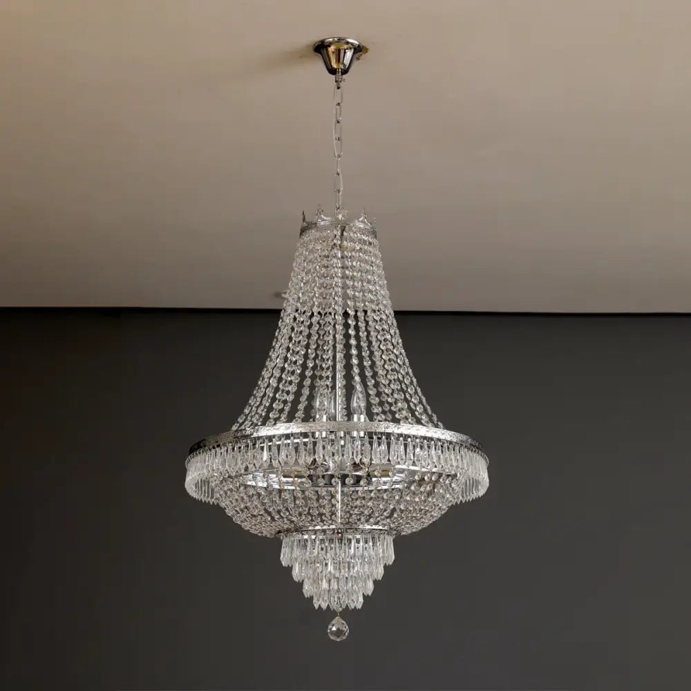 Luxury silver decorbites crystal chandelier for living room staircase