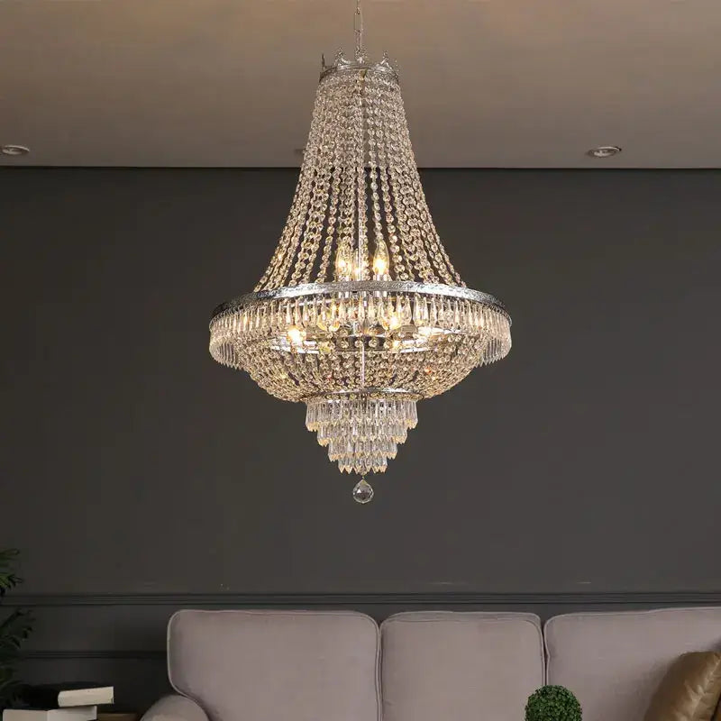 Luxury silver decorbites crystal chandelier for living room staircase