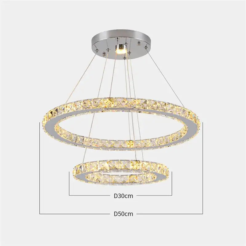 Modern multi ring decorbites crystal chandelier for dining room