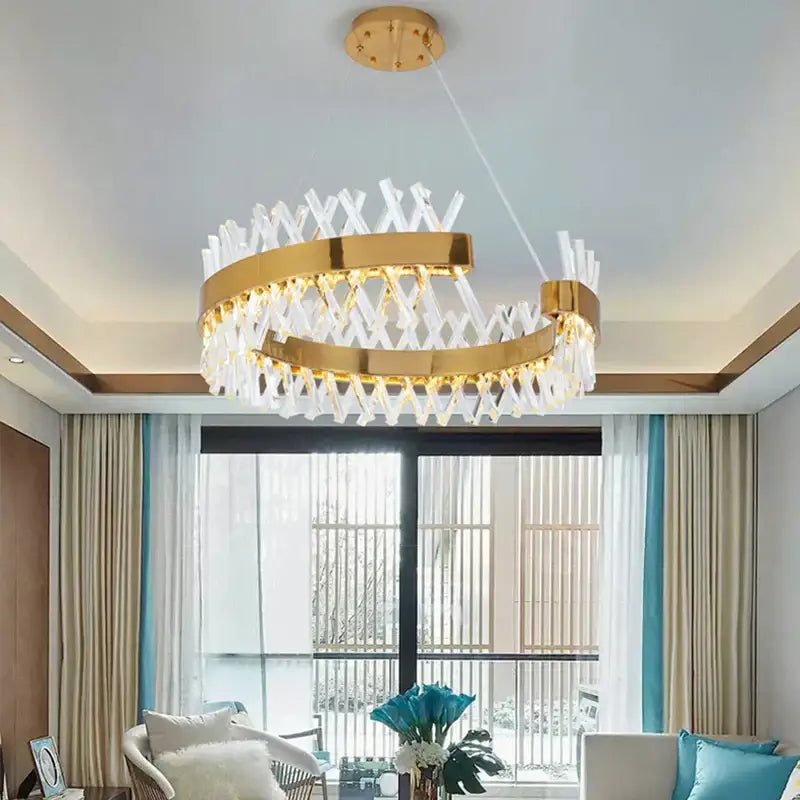 Modern gold decorbites crystal chandelier for luxury living room