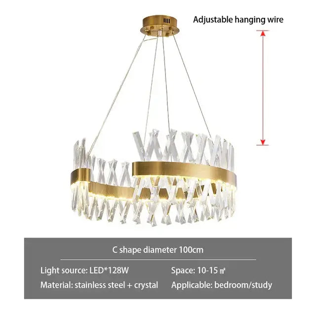 Modern gold decorbites crystal chandelier for luxury living room