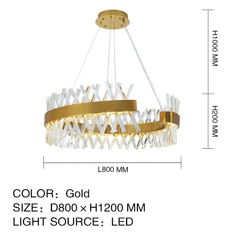 Modern gold decorbites crystal chandelier for luxury living room
