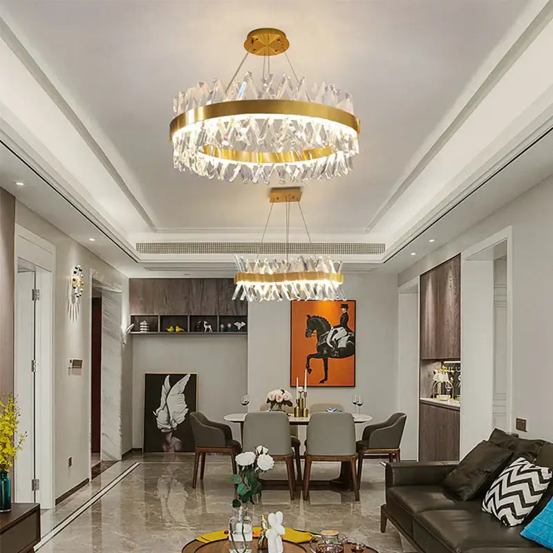 Modern gold decorbites crystal chandelier for luxury living room