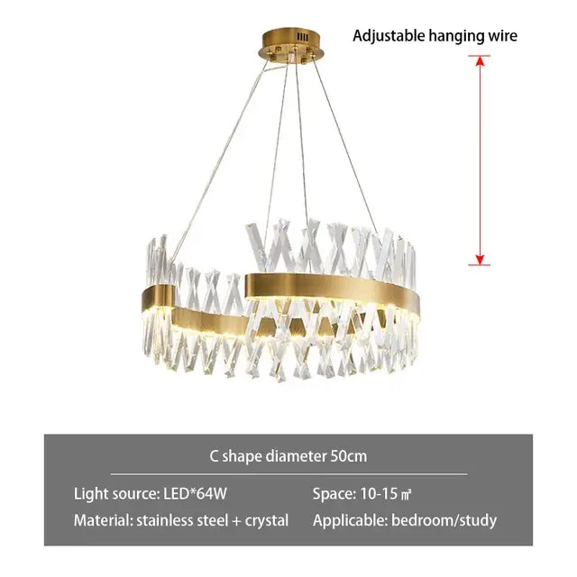 Modern gold decorbites crystal chandelier for luxury living room
