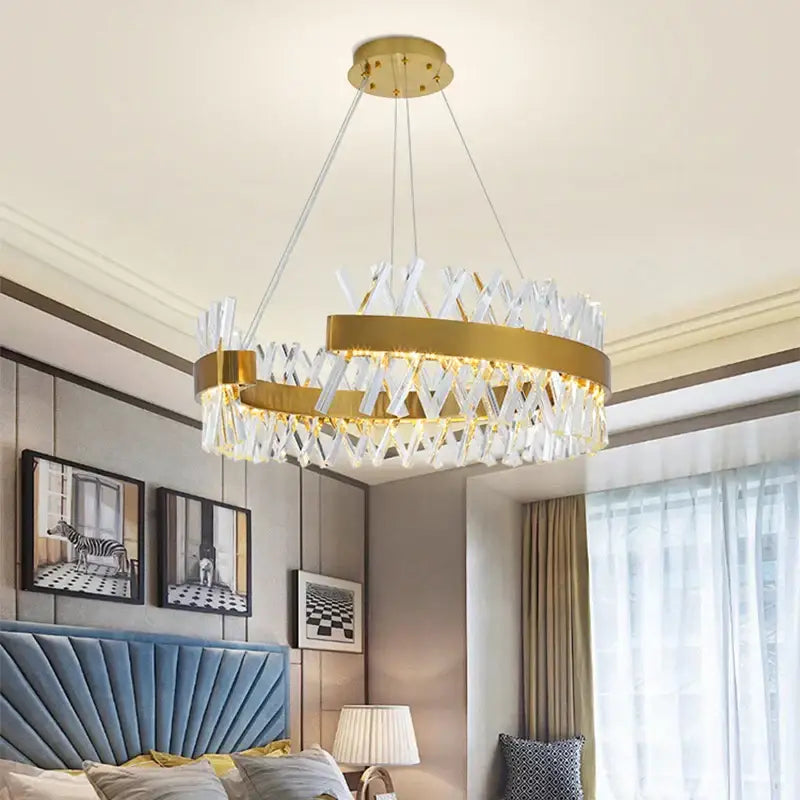 Modern gold decorbites crystal chandelier for luxury living room