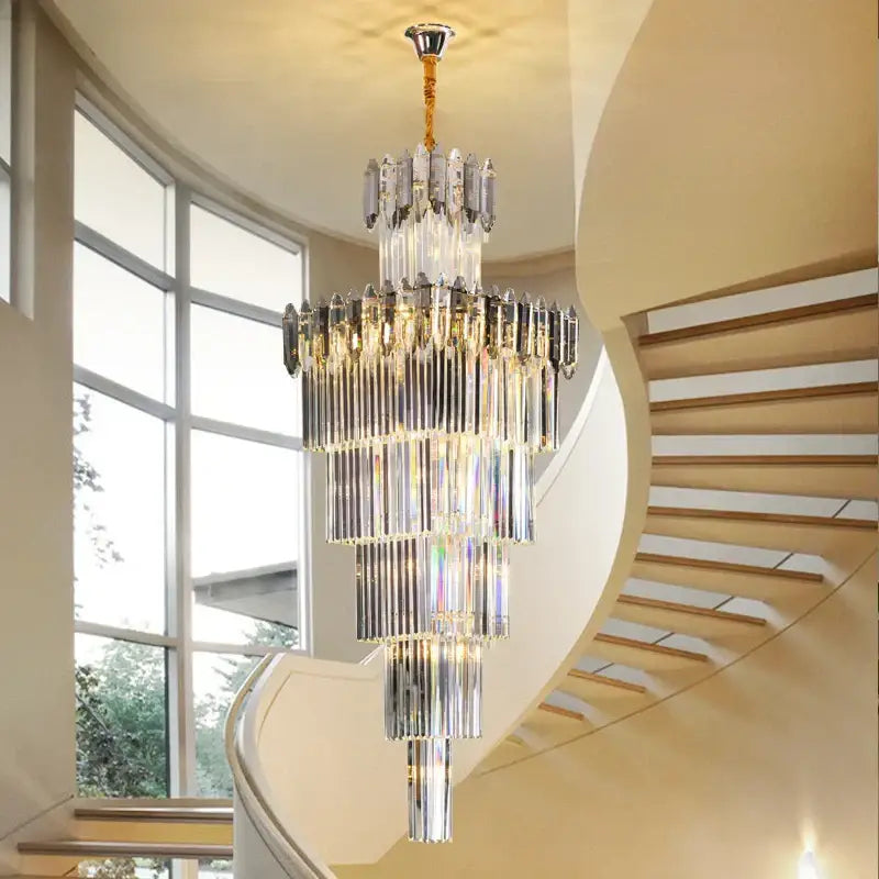 Luxury tiered gold decorbites crystal chandelier for living room