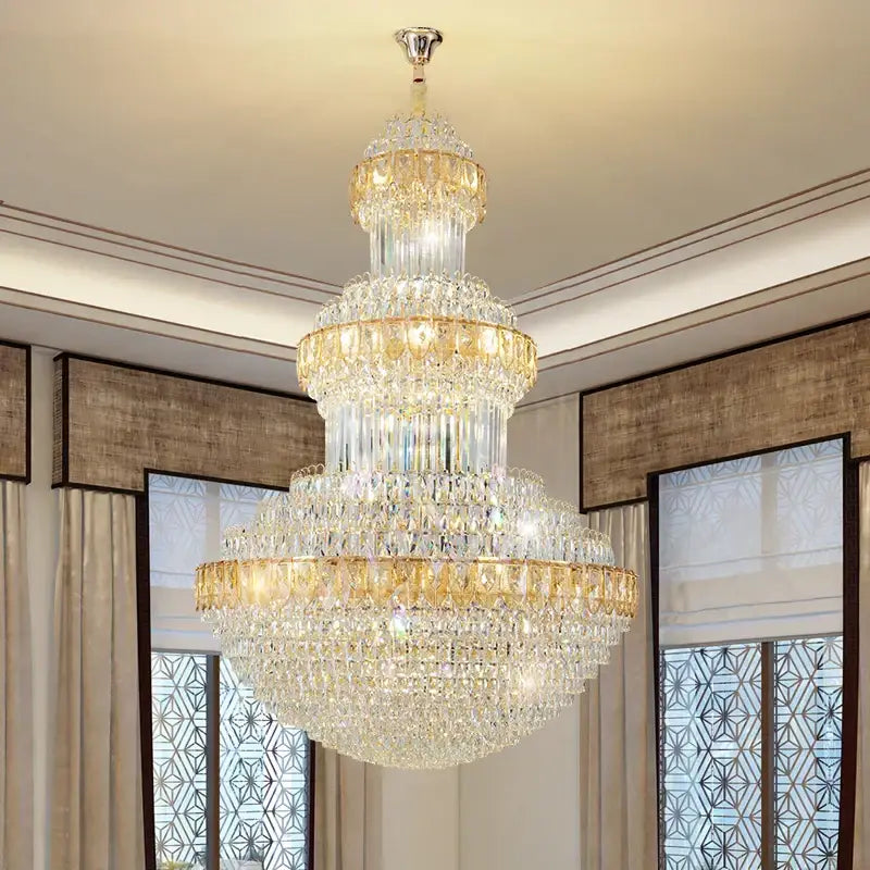 Luxury gold decorbites crystal chandelier for hotel and villa dining room