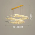 Modern gold rectangular decorbites crystal chandelier living room light