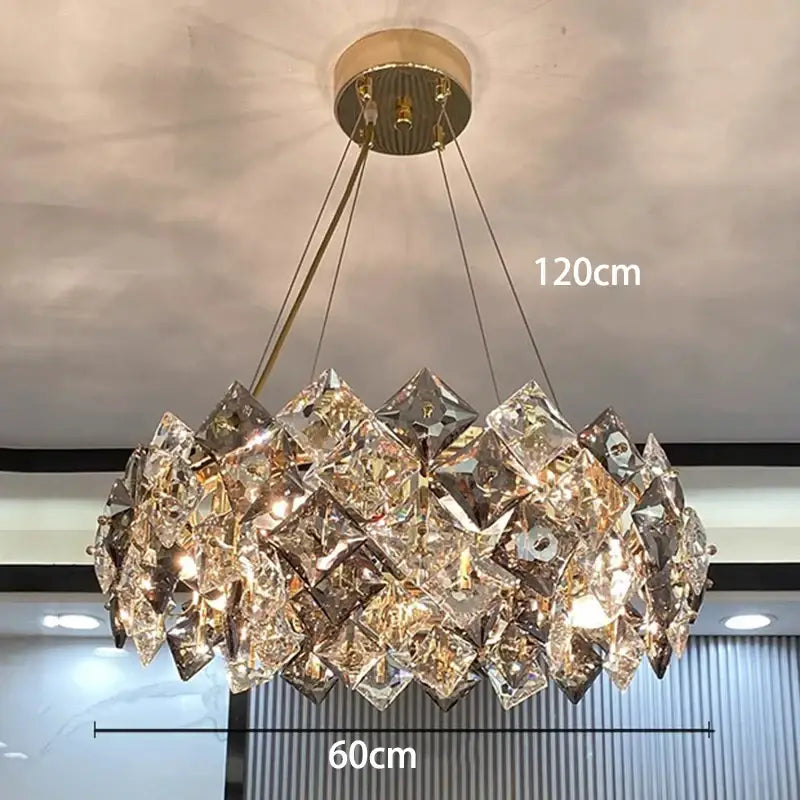 Modern layered decorbites crystal chandelier for living room dining