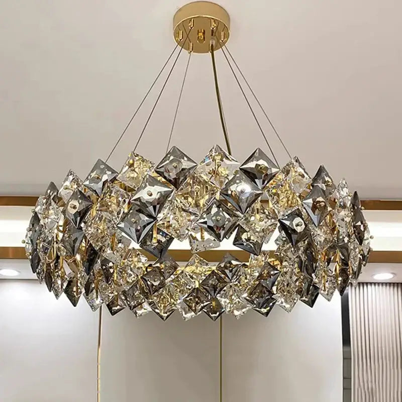 Modern layered decorbites crystal chandelier for living room dining