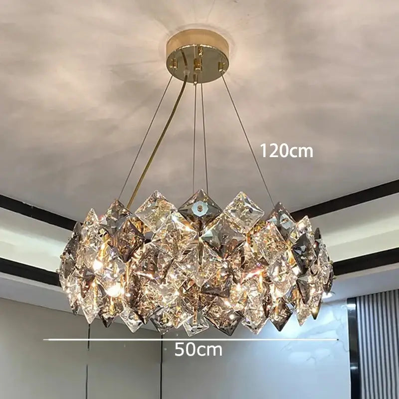 Modern layered decorbites crystal chandelier for living room dining