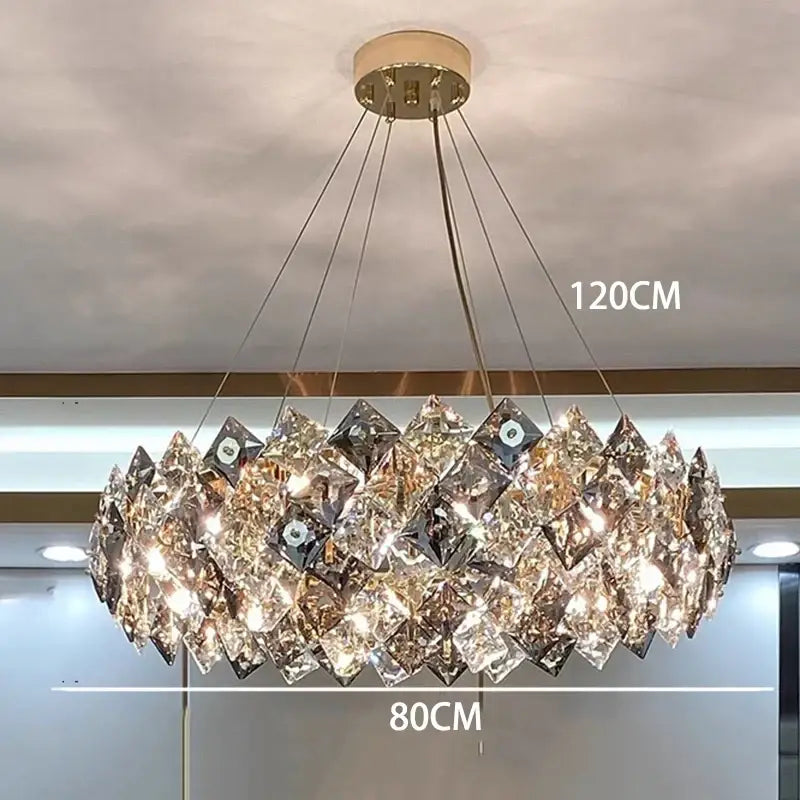 Modern layered decorbites crystal chandelier for living room dining