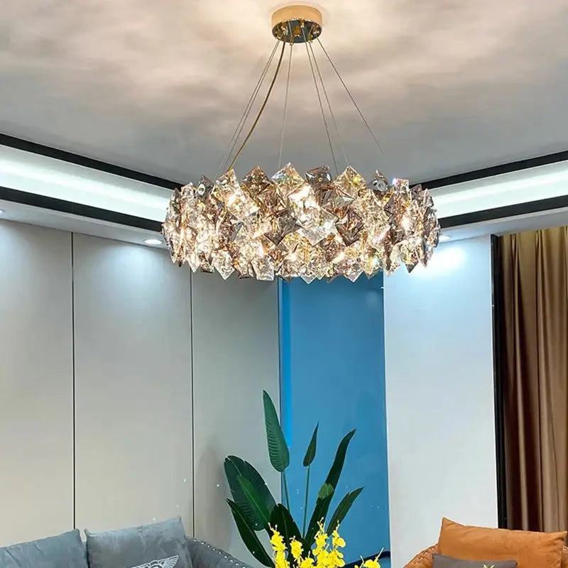 Modern layered decorbites crystal chandelier for living room dining